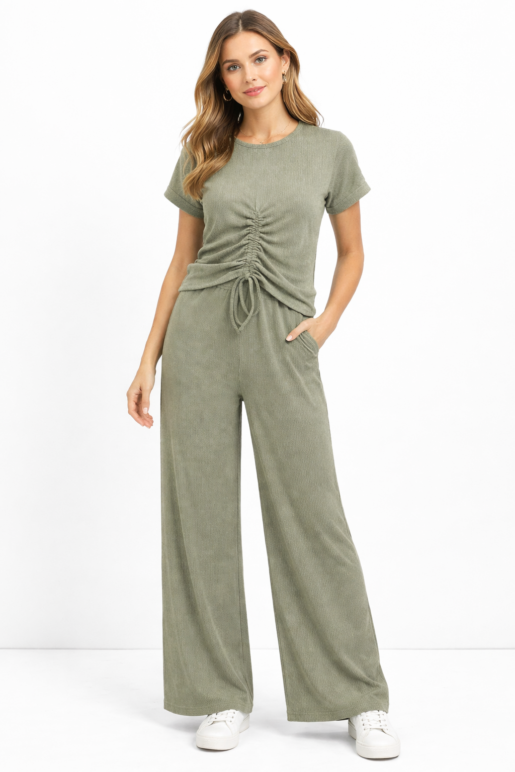 Butterfly T-Shirt Set Olive Green