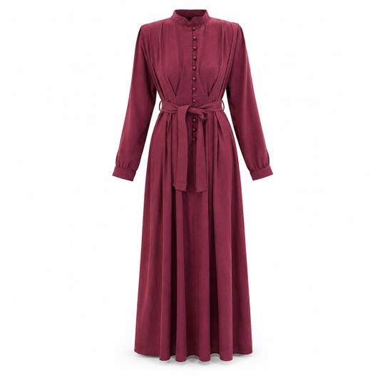 ELARA DRESS-Burgundy