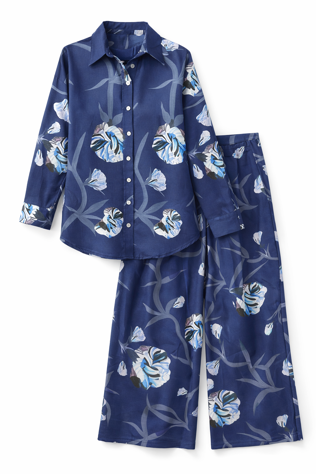 Navy Floral Linen set