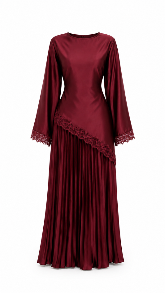 CELESTIA SKIRT SET BURGUNDY