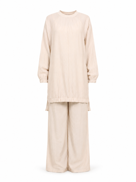 Beige Wrinkled Set
