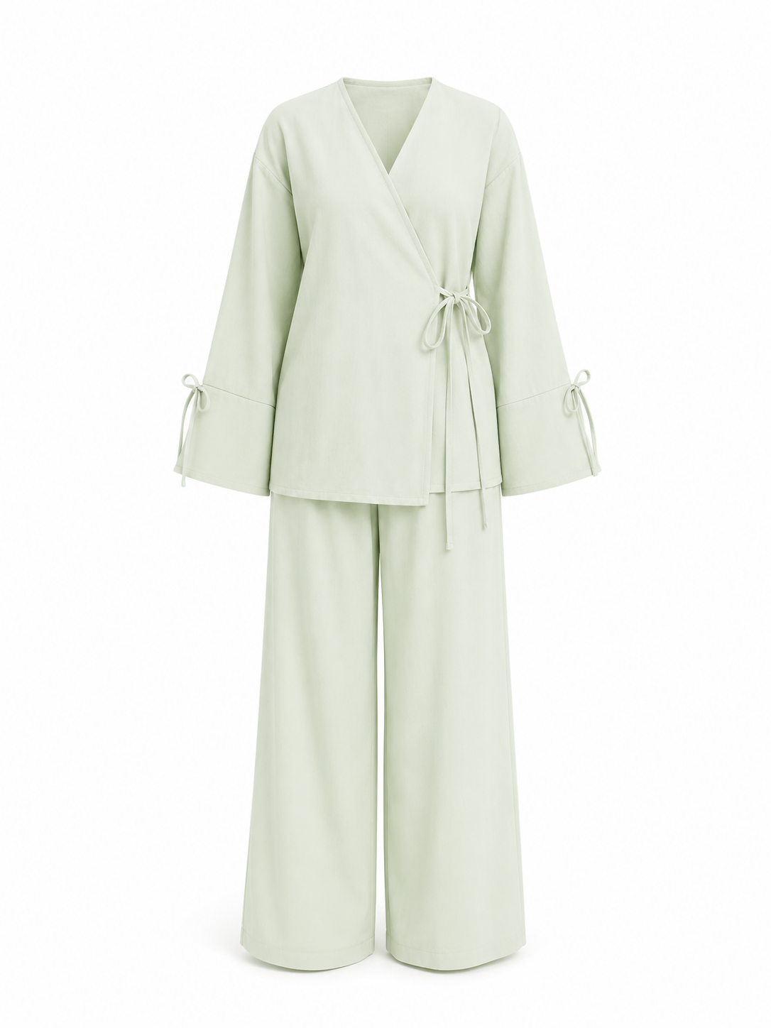 Mint Green Wrap On Linen Set