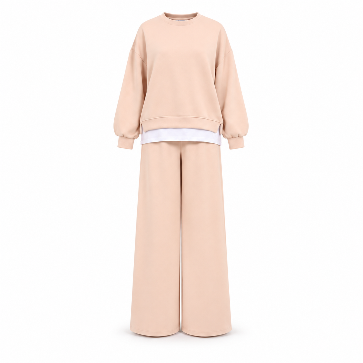 Salmon Pink Cotton Plain Set with Extension
