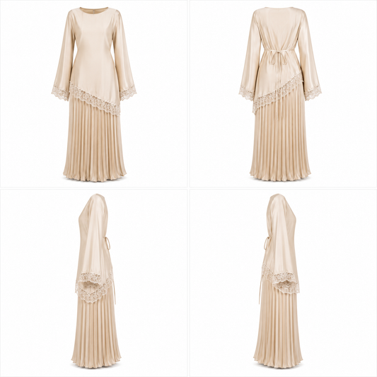 CELESTIA SKIRT SET Light Golden Beige