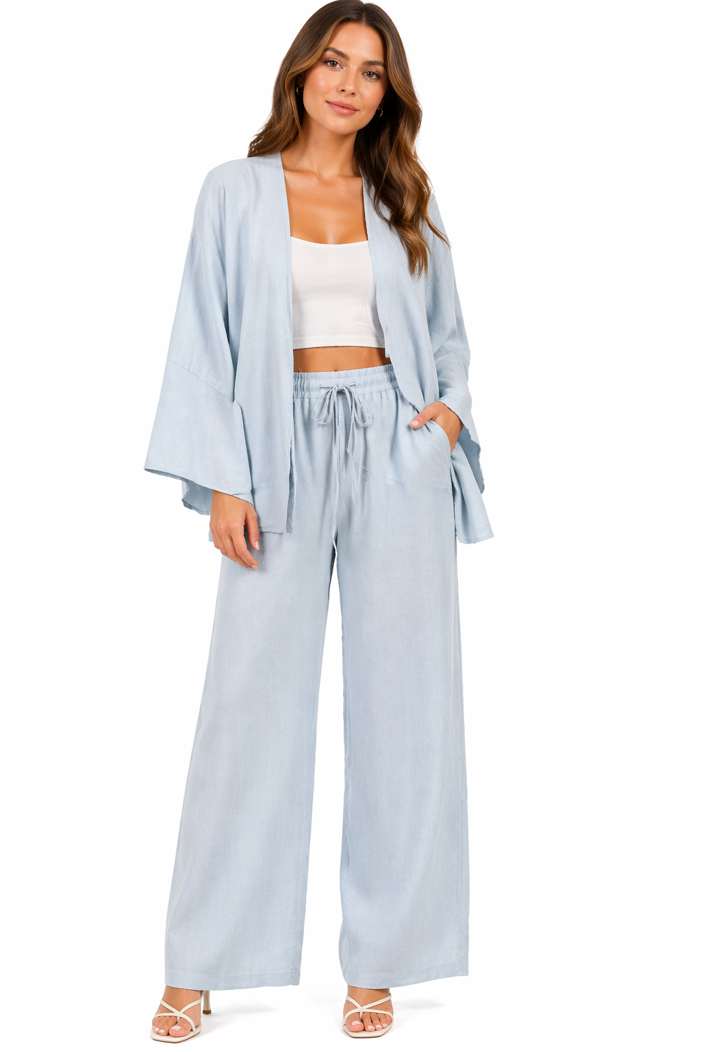 Baby Blue Wabi Style Linen Set