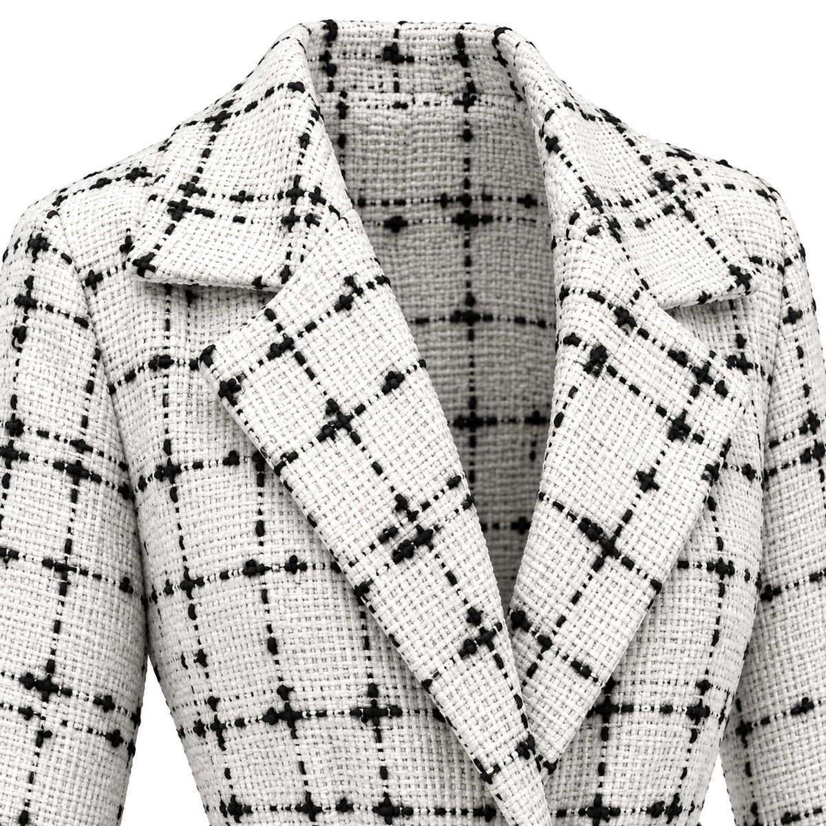 White Elodie Belted Tweed Shirt