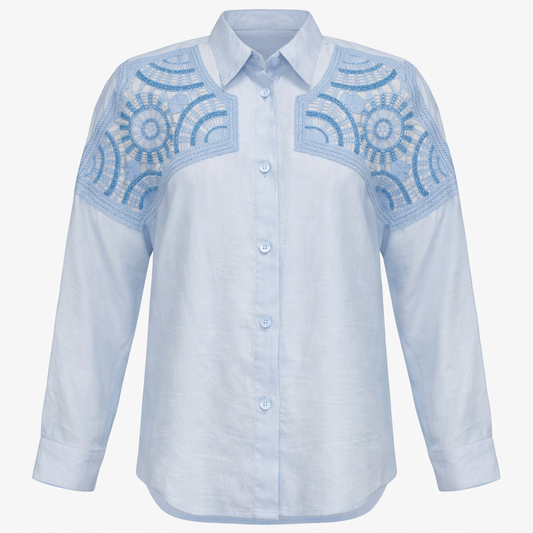 Baby Blue ELYNE SHIRT Embroidered