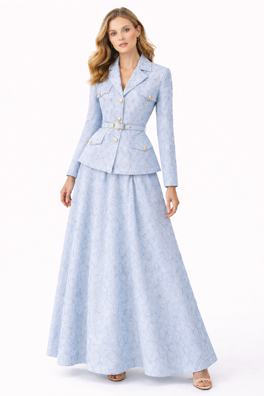 Babyblue Crochet Skirt Set