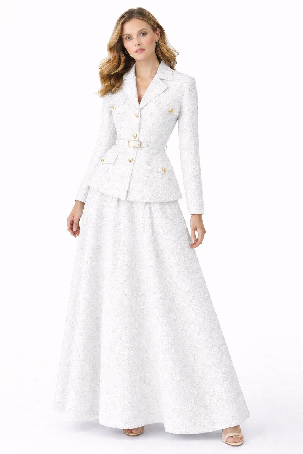 Offwhite Crochet Skirt Set