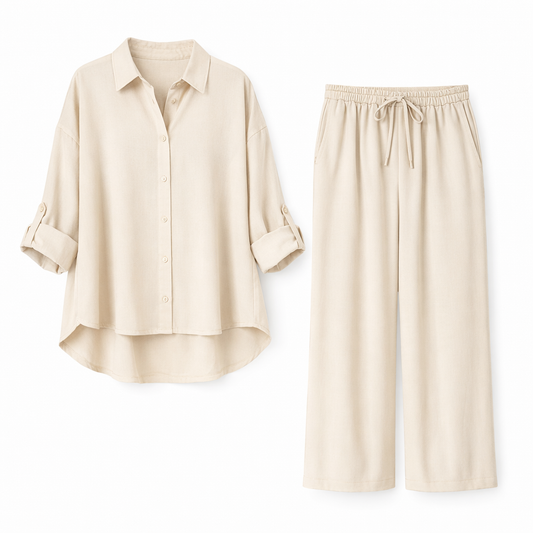 Beige High-Low Hem Modal Set