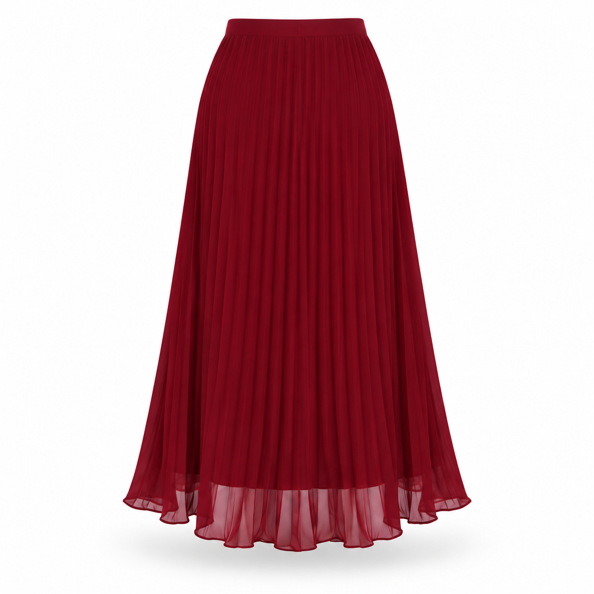 Burgandy Twirl Plisse Skirt