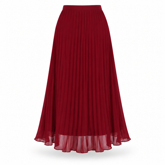 Burgandy Twirl Plisse Skirt