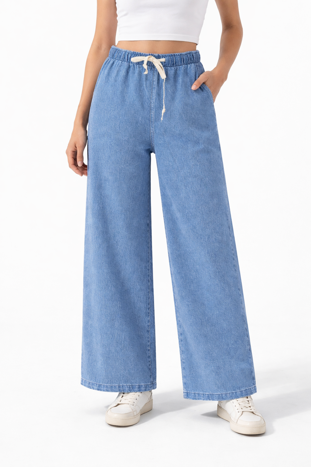 Astylish Jeans With Elastic Waiste Without Pocket / 690 A
