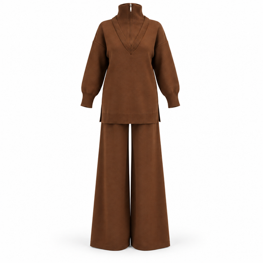Vellora Knit Brown Set