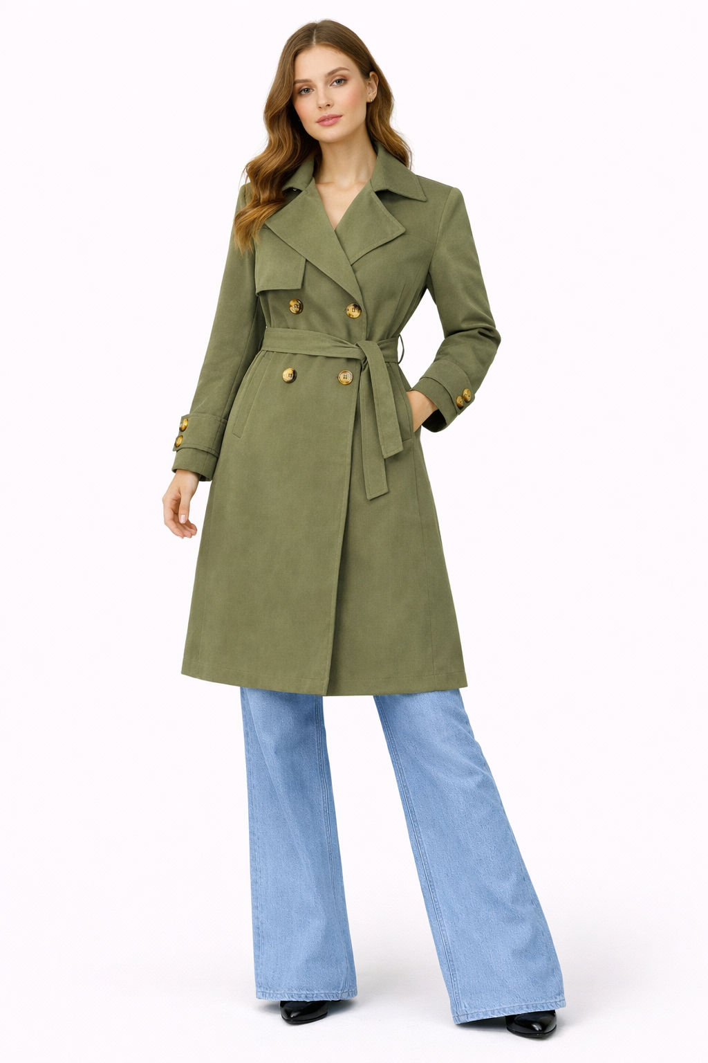 CALEN Olive Green TRENCH COAT