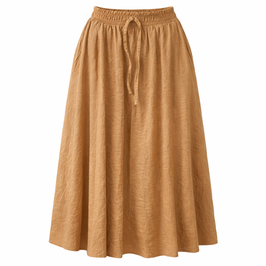 Camel Wrinkled Skirt