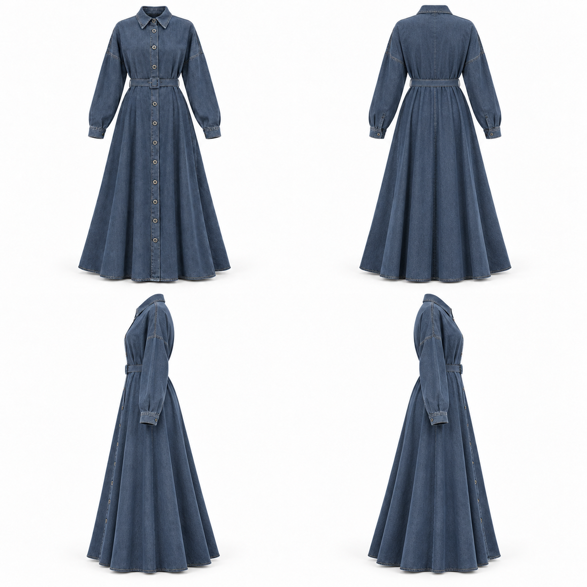 INDIGO DARK BLUE DENIM DRESS