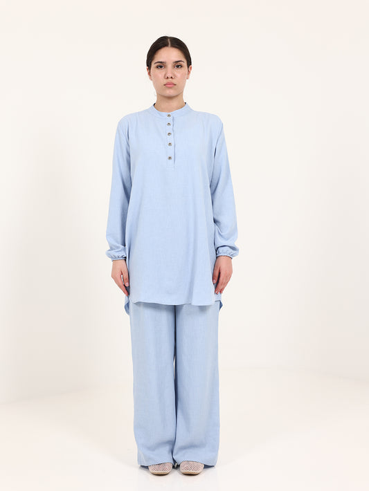 Baby Blue Linen Cotton Set