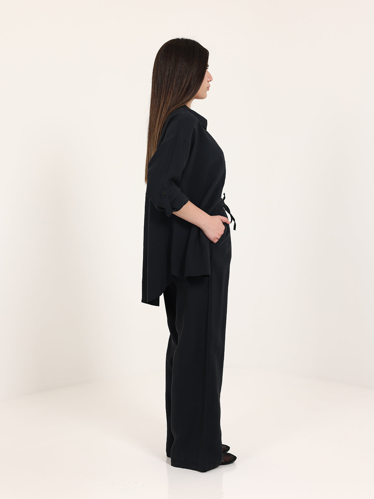 Black High-Low Hem Modal Set