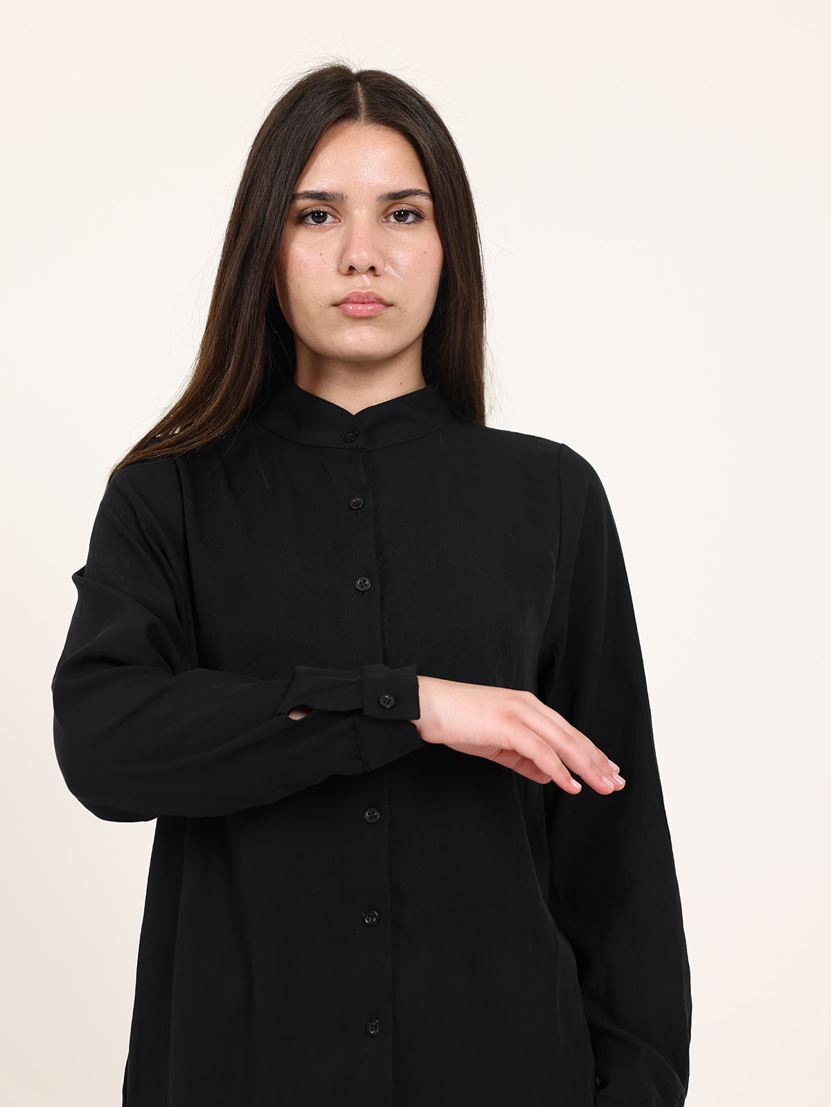 Black Modal Set with Chinese Collar