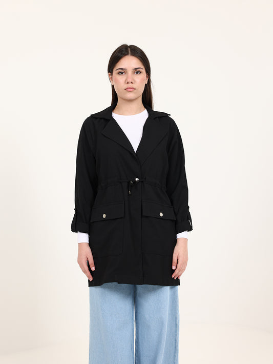 Black Urban Waist Blazer
