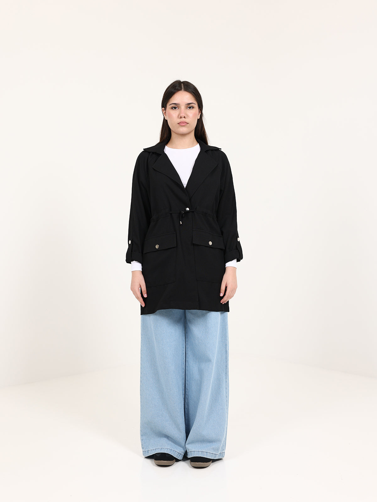 Black Urban Waist Blazer