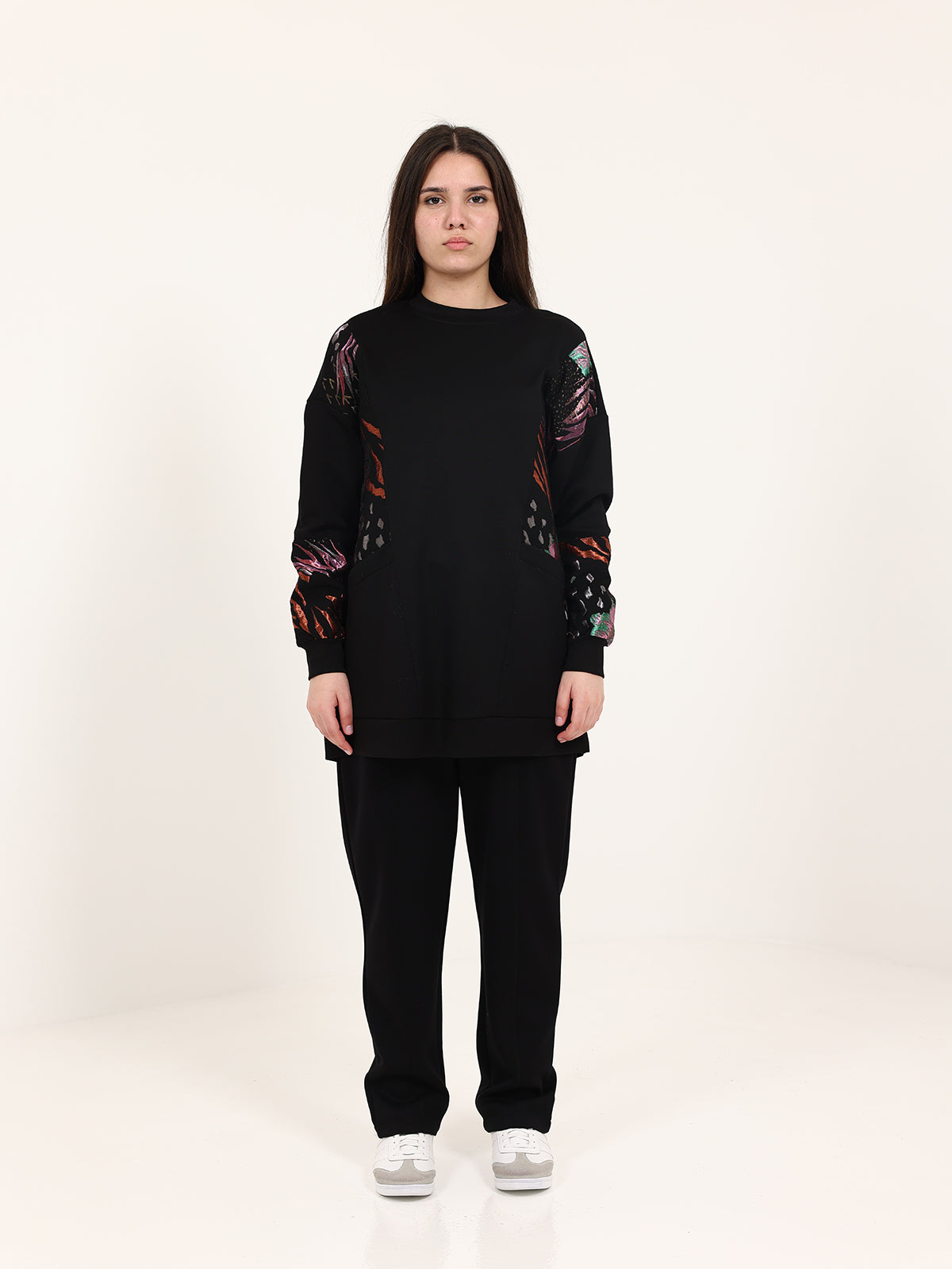 Black and Pink Lurex Cotton Set