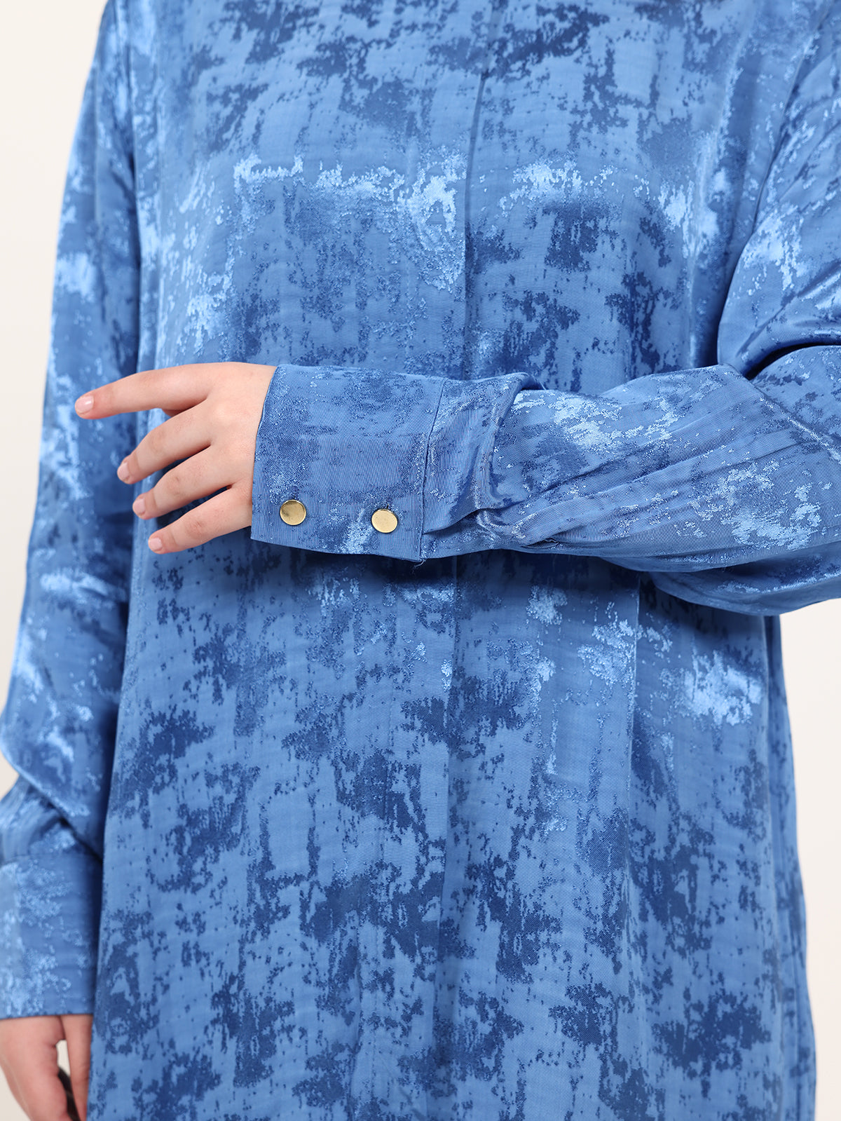 Blue Jacquard Hidden Buttons Set