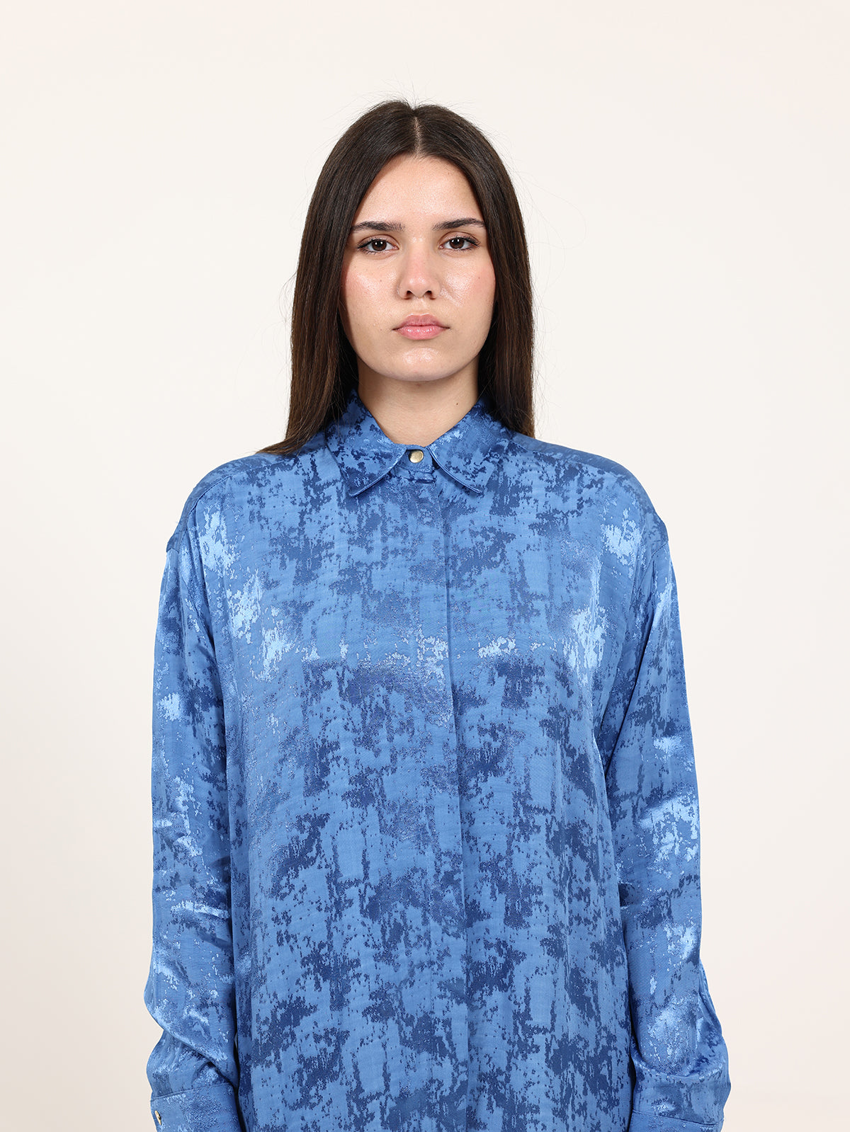 Blue Jacquard Hidden Buttons Set
