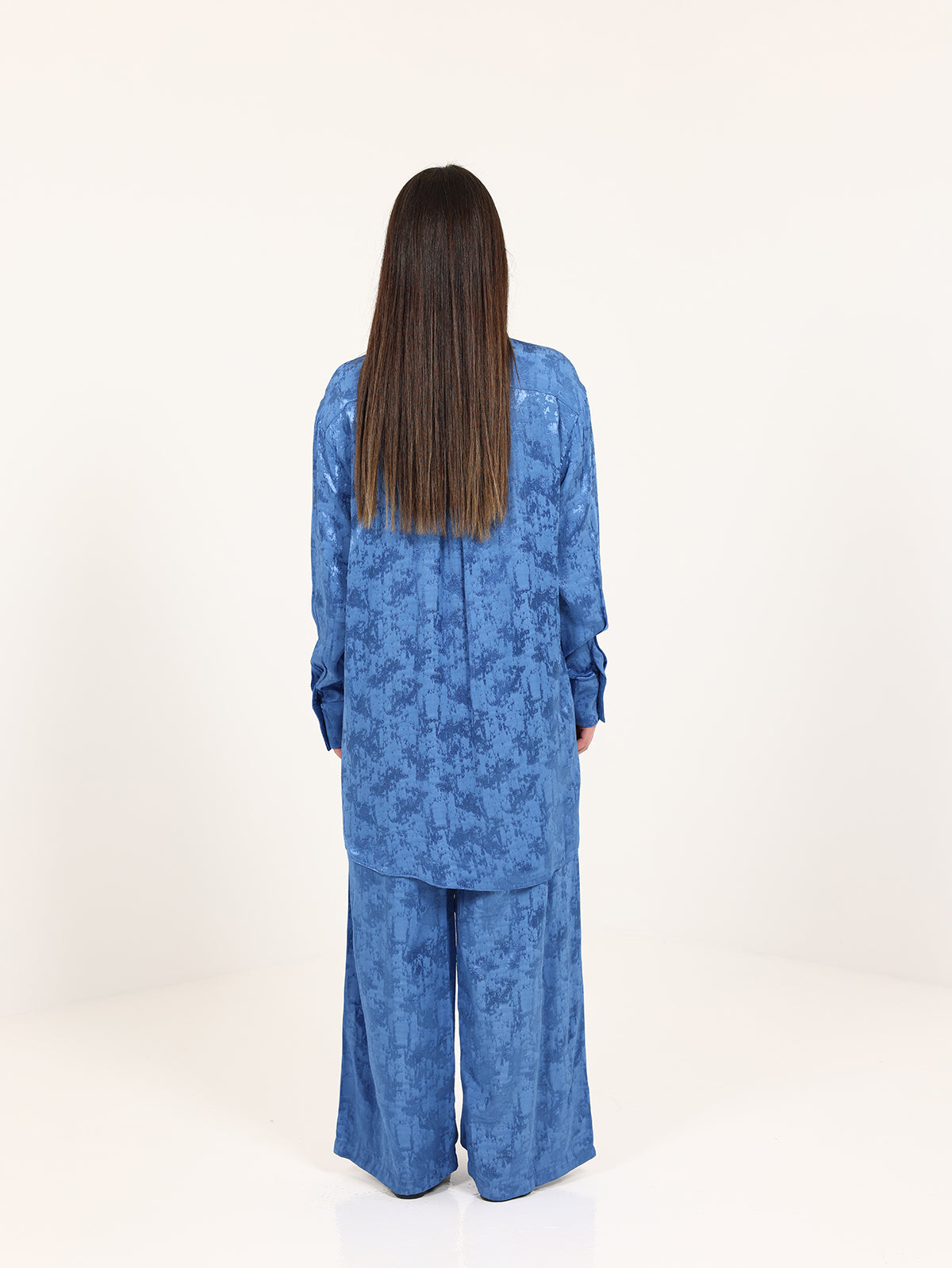 Blue Jacquard Hidden Buttons Set