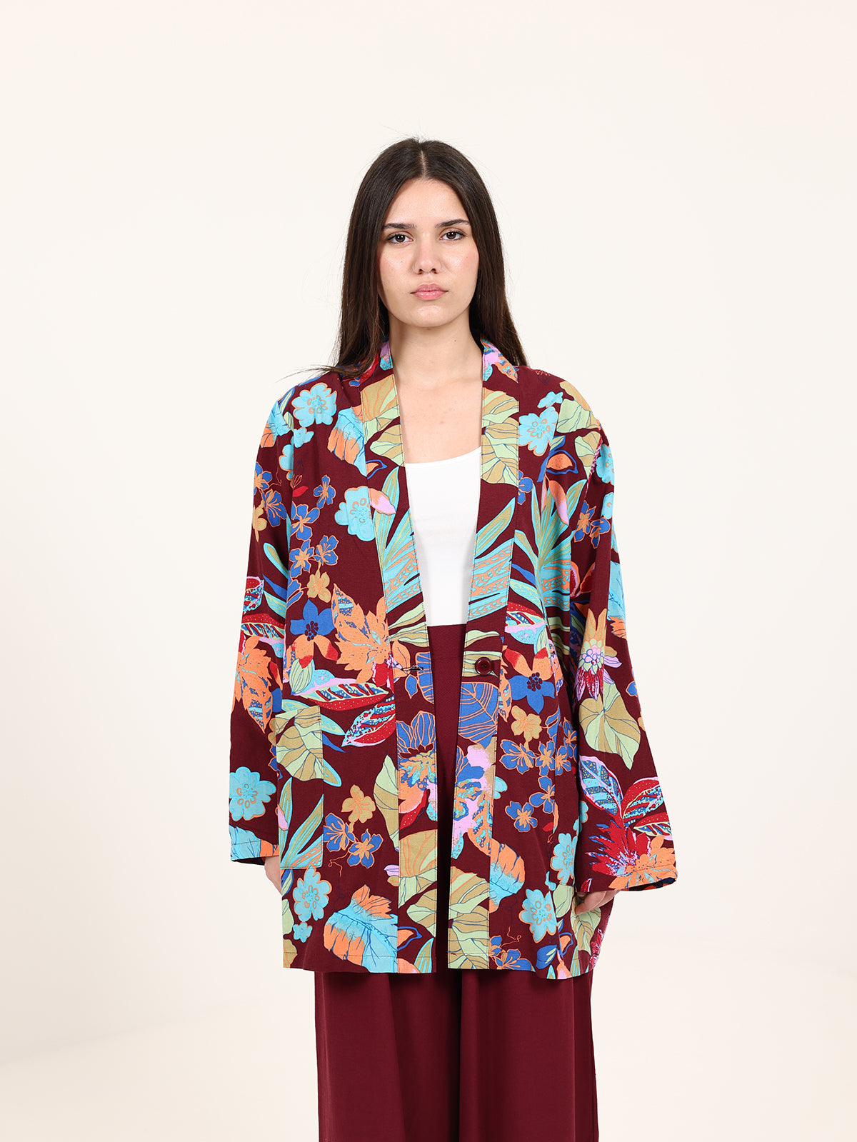 Bordeaux Linen Floral Set