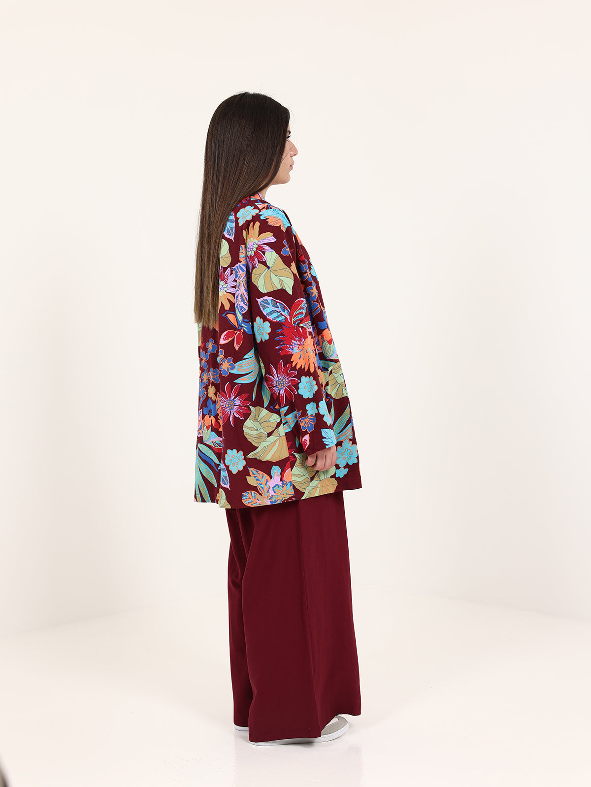 Bordeaux Linen Floral Set