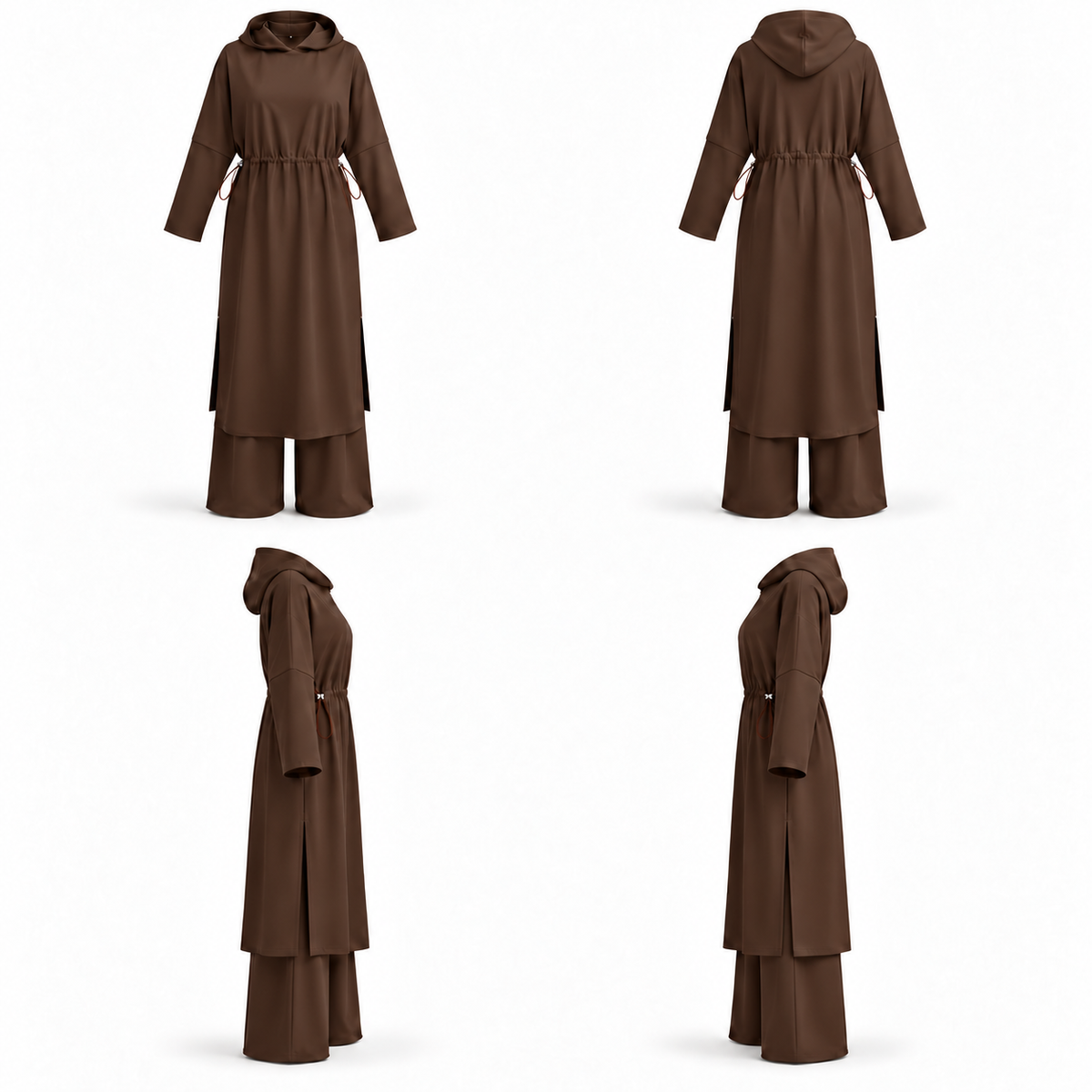 VEYRA HOODED SET BROWN