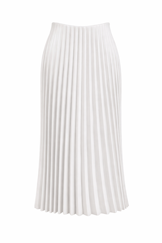 White PlissÃ© Skirt