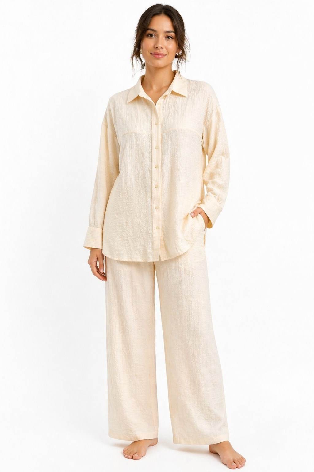 Beige Comfy Summer Set