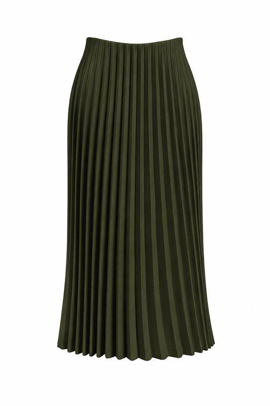 Olive Plisse Skirt