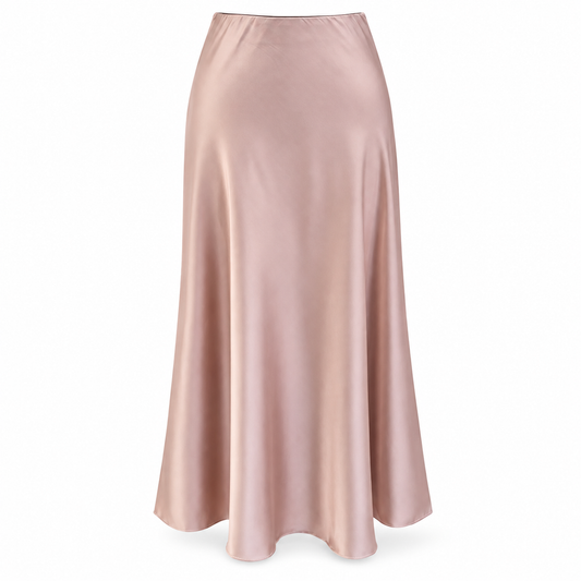 Beige Satin Skirt