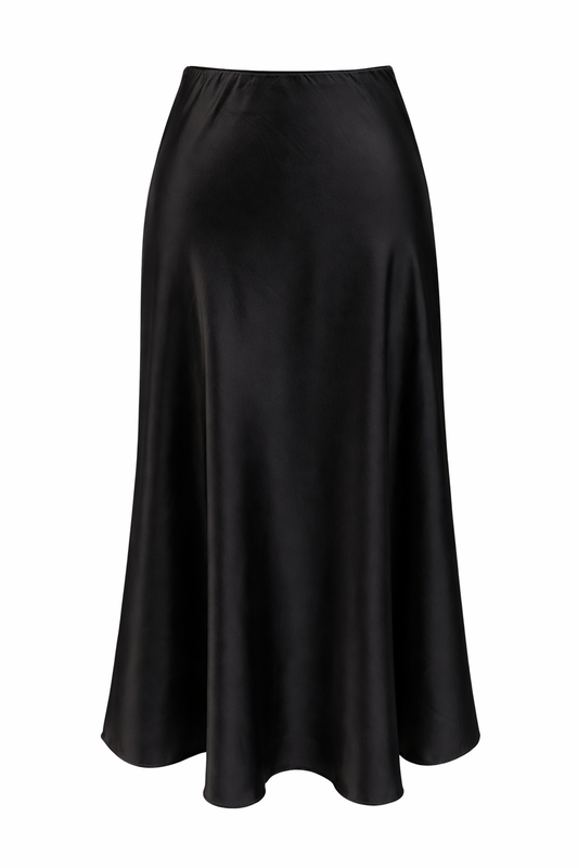 Black Satin Skirt