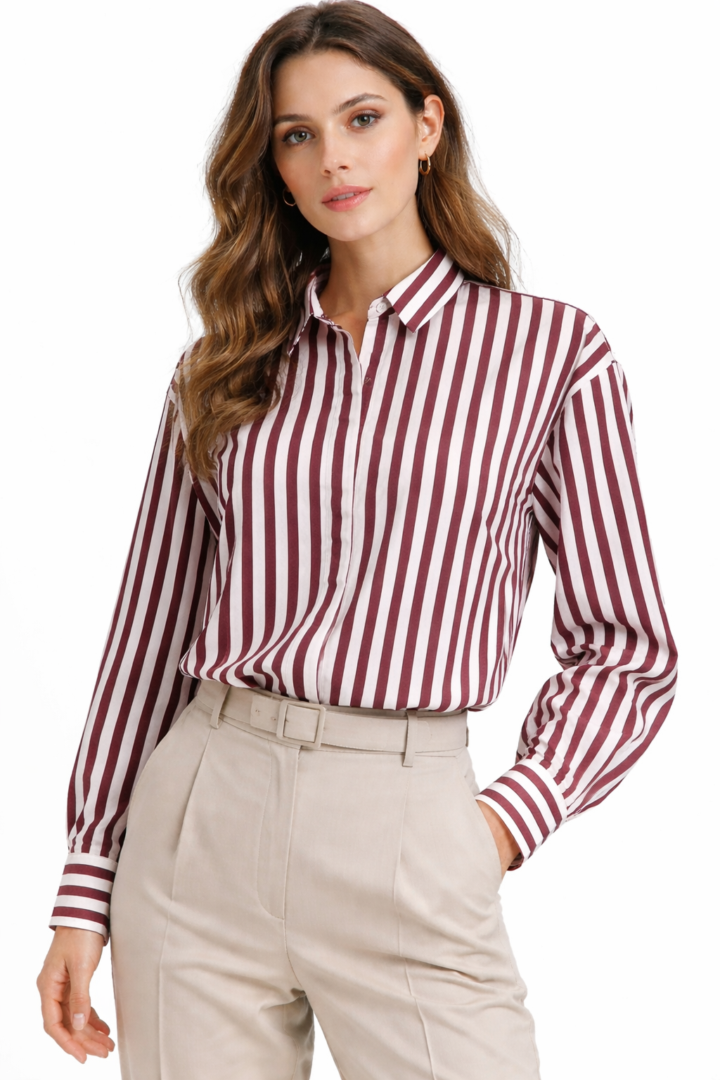 MELRA SHIRT Burgundy