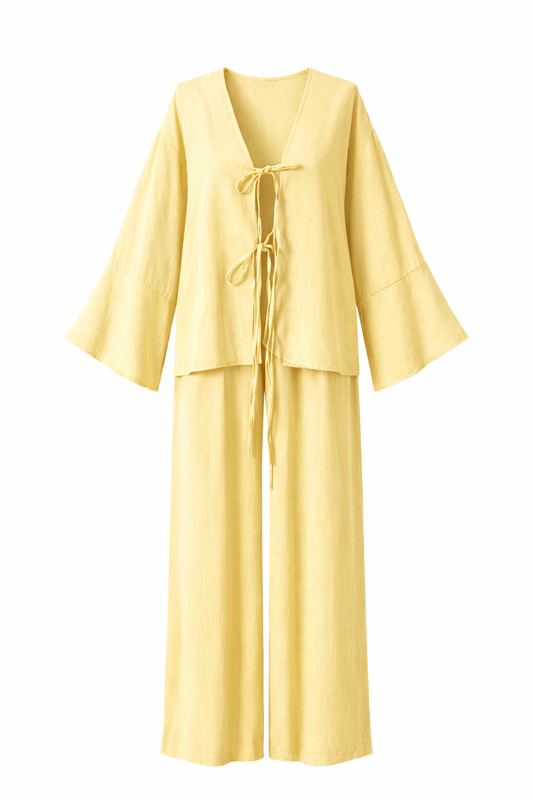 Pali Yellow Wabi Style Linen Set