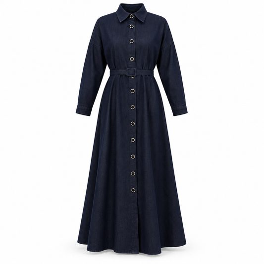 INDIGO DARK NAVY DENIM DRESS