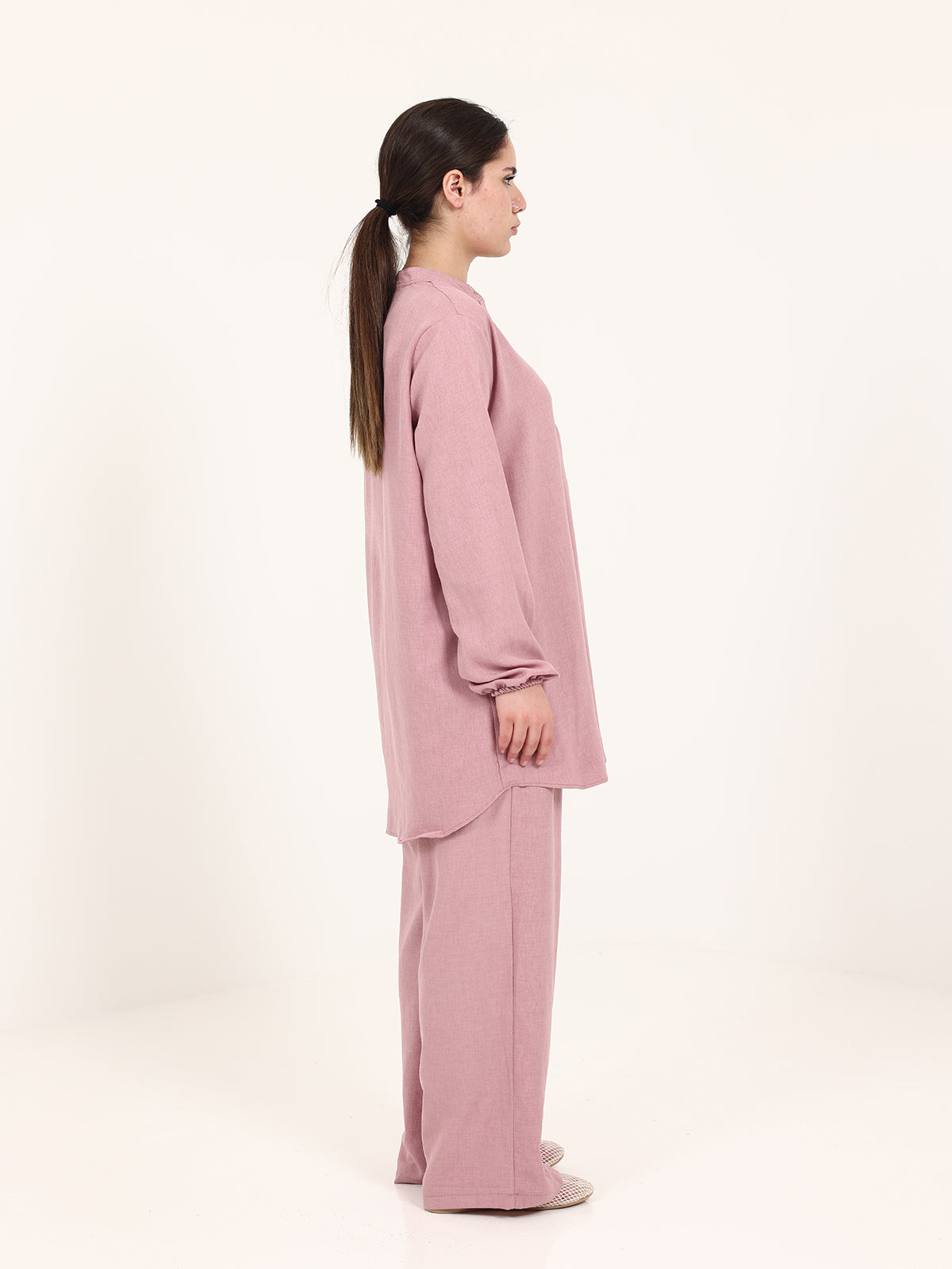 Dark Pink Linen Cotton Set