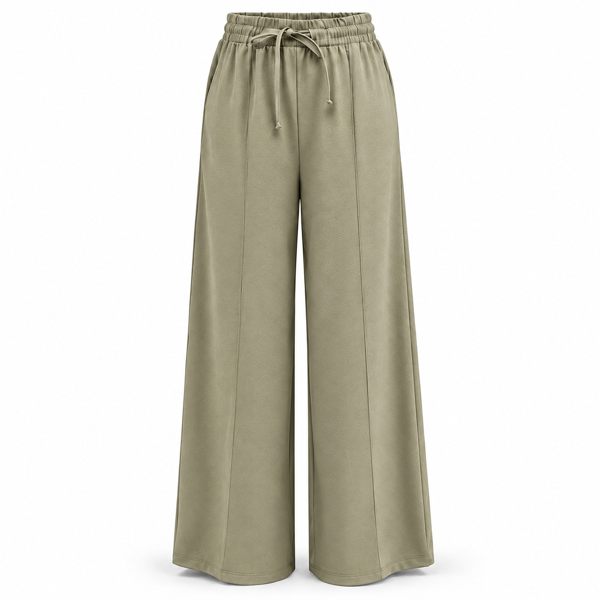 Dusty Olive Wide-Leg Drawstring Pants