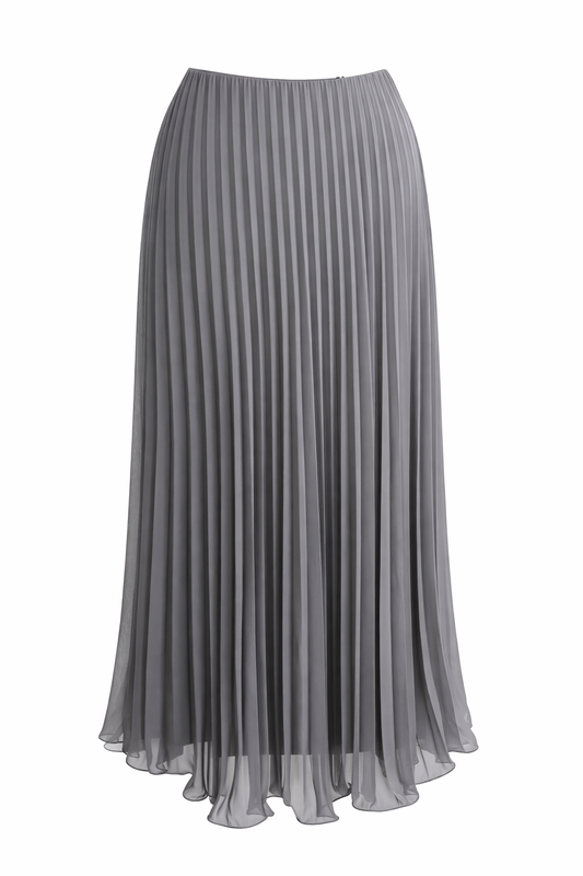 Grey Twirl Plisse Skirt
