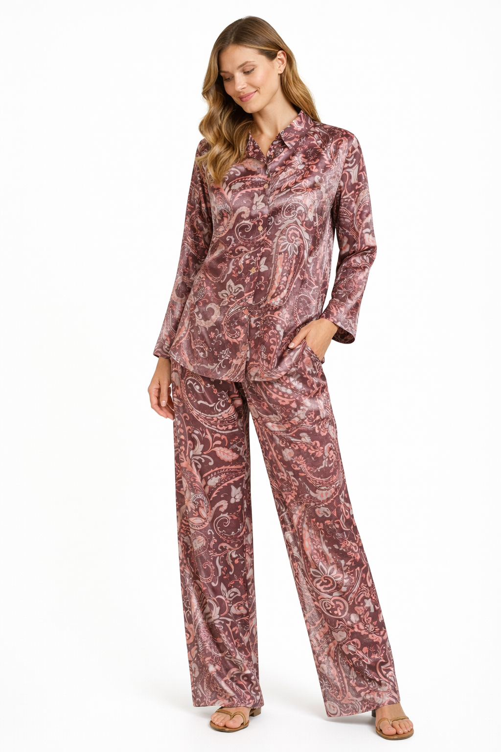 Rosewood Shiny Paisly Set