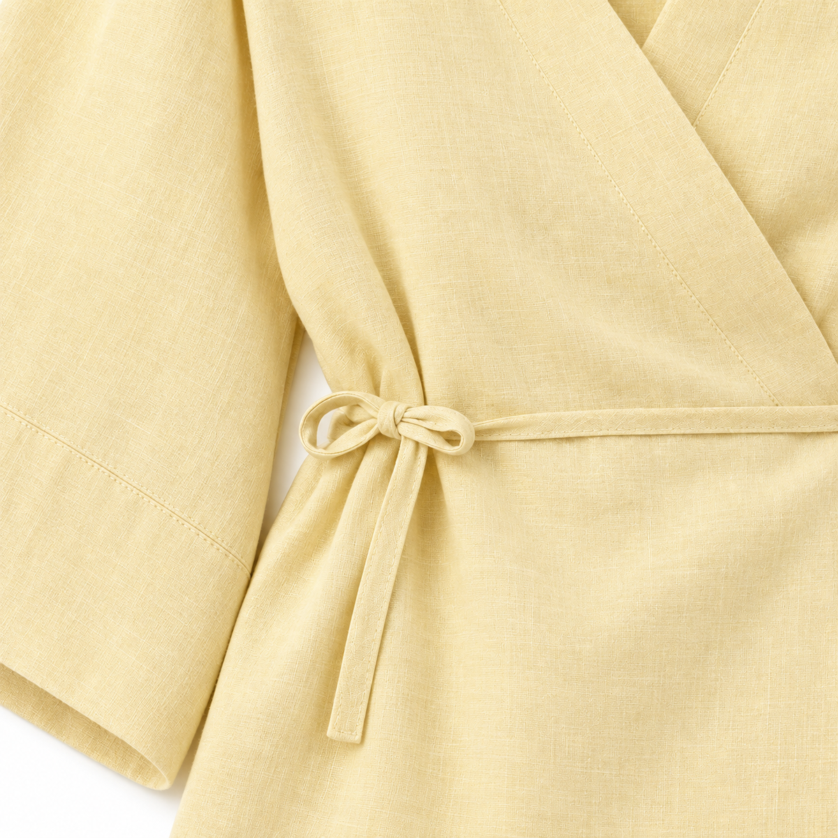 Pale Yellow Linen Wrap Style Set