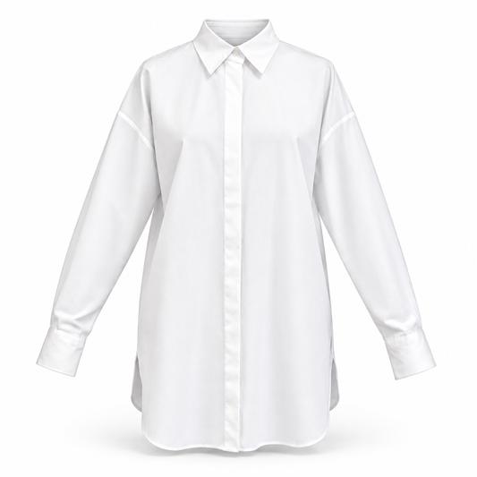 Off White Hidden Buttons Poplin Shirt