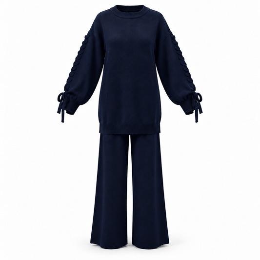 VELMIRA NAVY KNIT SET