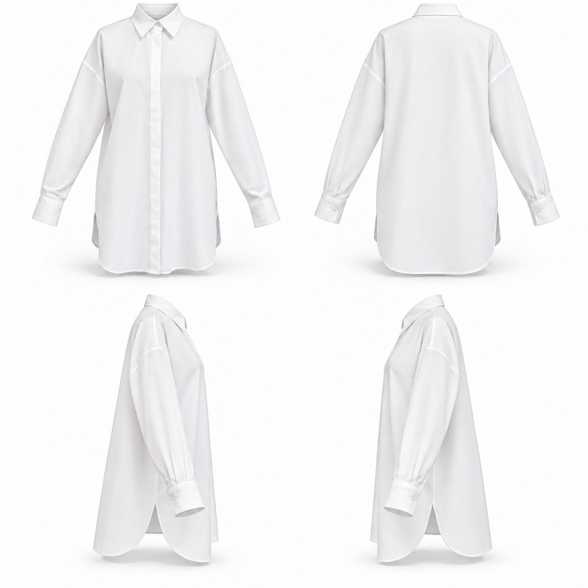 Off White Hidden Buttons Poplin Shirt