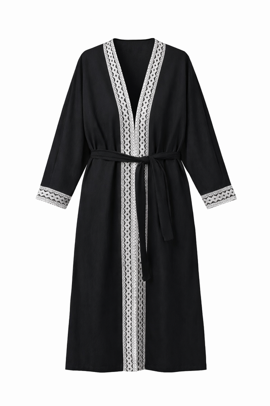 Black Cardigan With White Trim